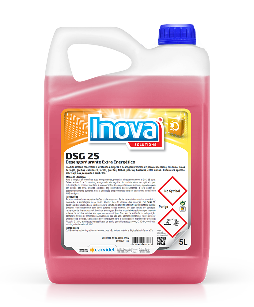 DSG 25, 5 litros: Desengordurante extra energético I INOVA