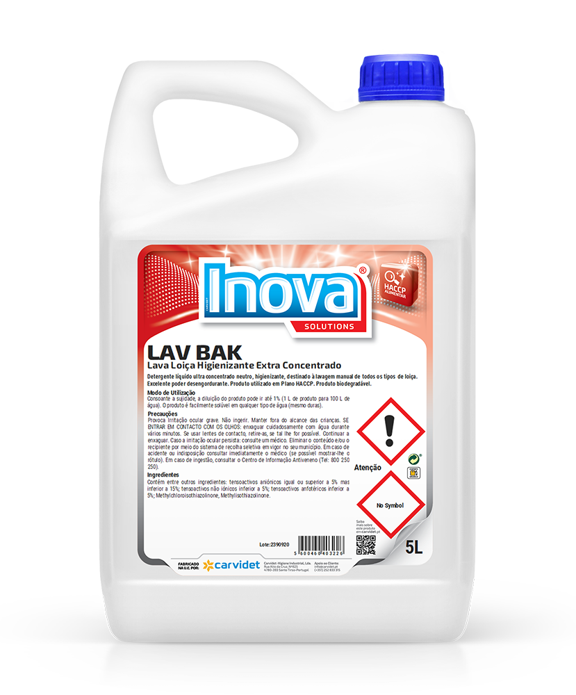 LAV NEUTRO, 5 litros: Lava loiça manual isento de perfumes e corantes I INOVA (cópia)