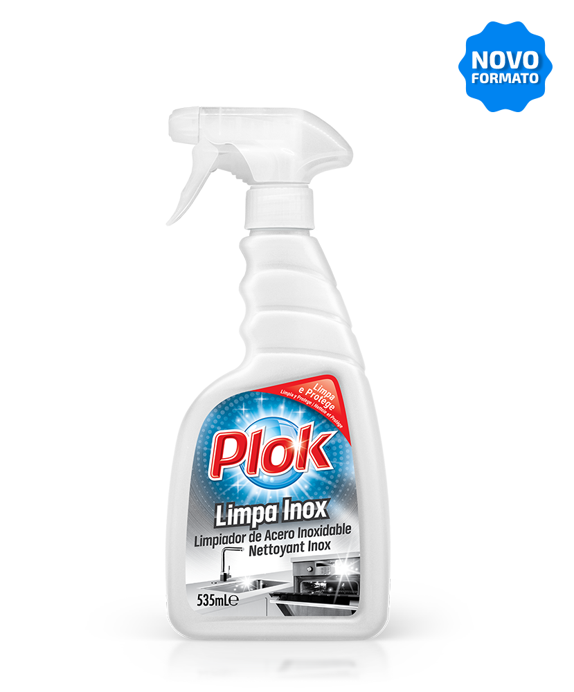 Limpa inox com pistola, 535 ml: Detergente de limpeza para inox I PLOK