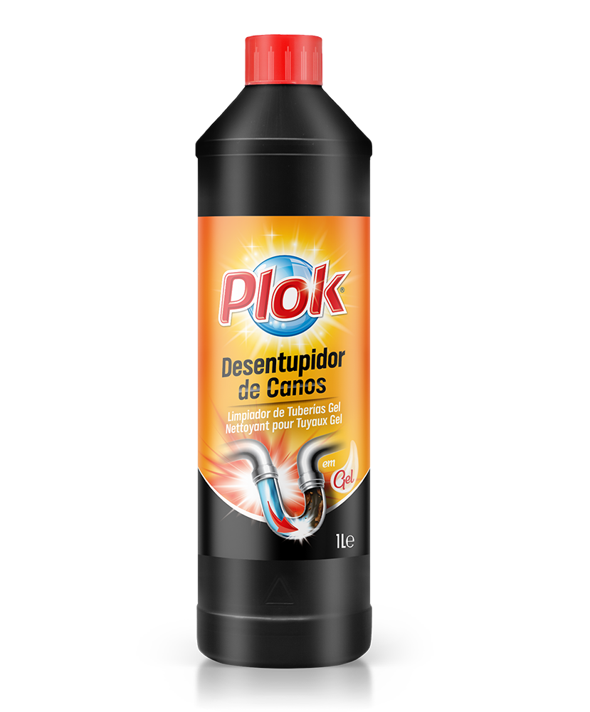 Desentupidor de canos em gel, 1000 ml: Detergente para eliminação de resíduos orgânicos e minerais I PLOK
