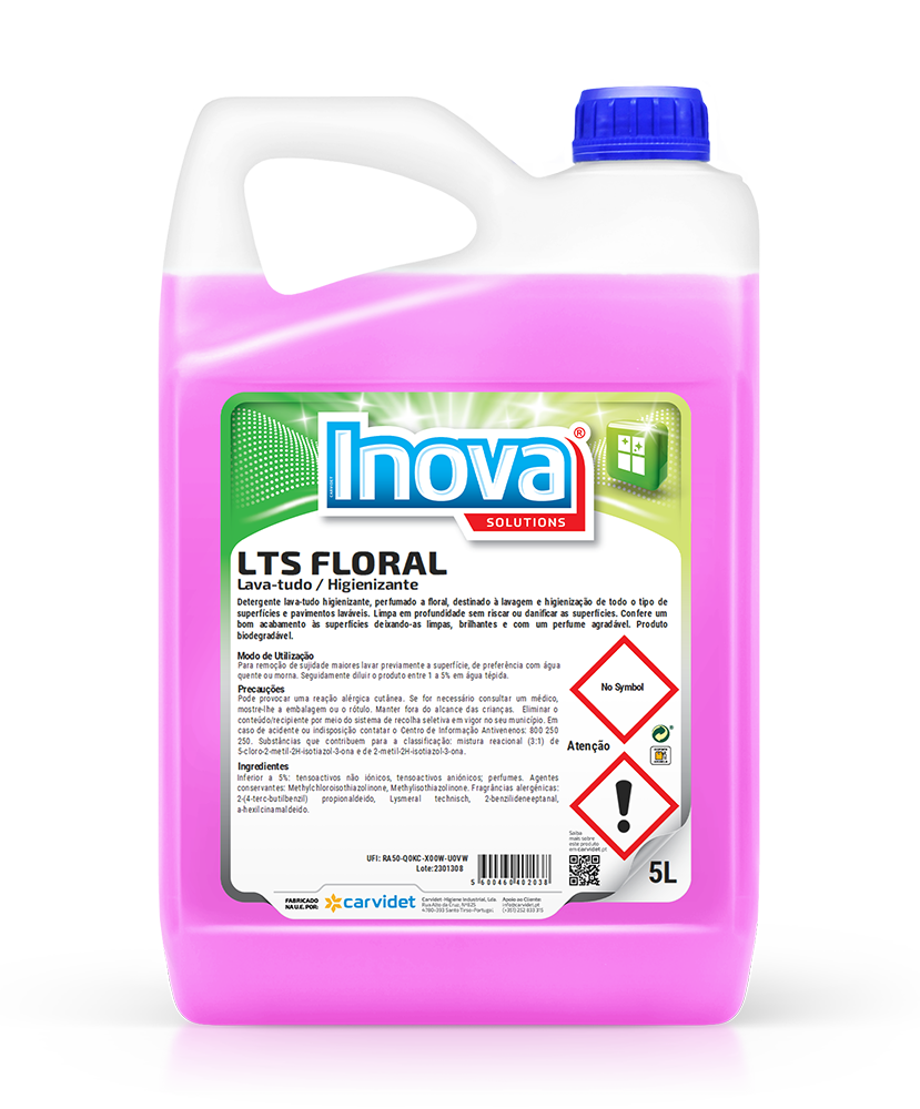 LTS FLORAL, 5 litros: Detergente lava tudo higienizante I INOVA