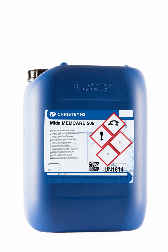 MIDA MEMCARE 508, 25 kg:  Detergente enzimático compatível com uma gama alargada de membranas.