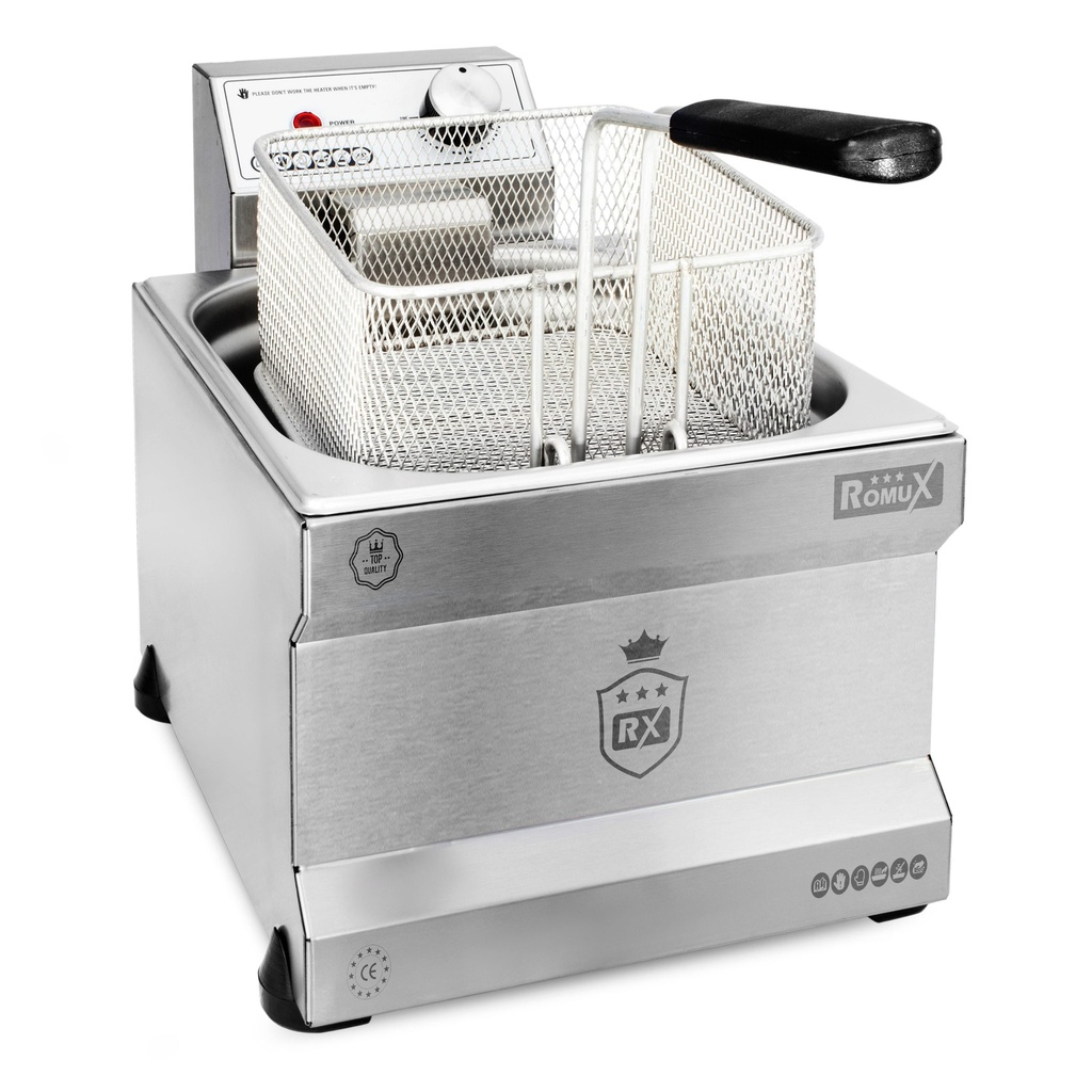Fritadeira elétrica de bancada I Cuba simples 5 litros I Romux
