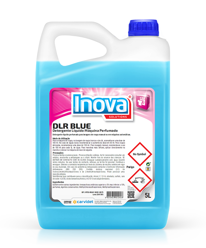 DLR BLUE, 5 litros: Detergente liquido perfumado máquina de lavar roupa I INOVA