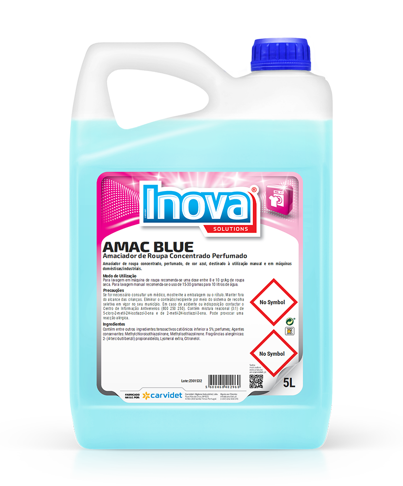 AMAC BLUE, 5 litros: Amaciador de roupa concentrado maquina de lavar roupa I INOVA