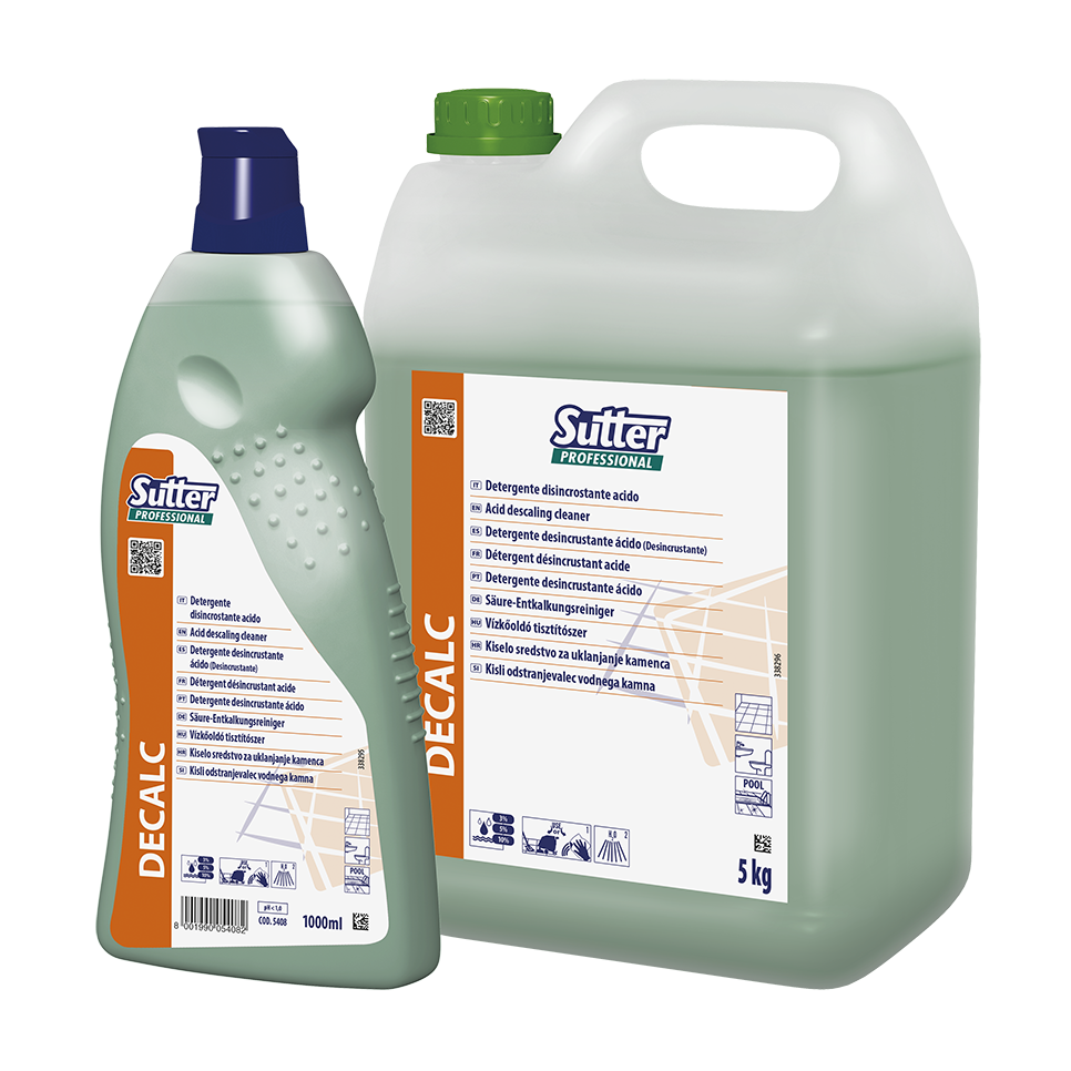 DECALC, 1000ml: Detergente higienizante desincrustante ácido I SUTTER