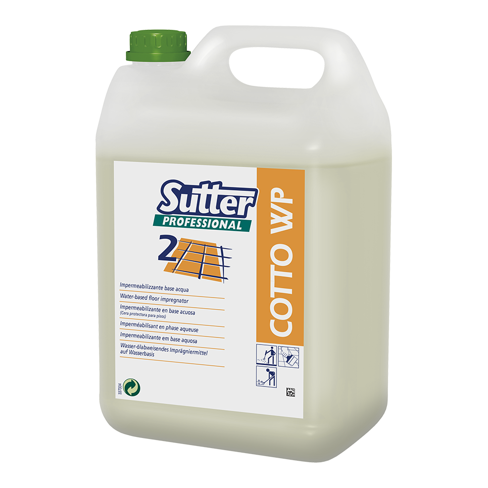 COTTO WP, 5kg: Impermeabilizante de base aquosa para pavimentos porosos de tijoleira I SUTTER