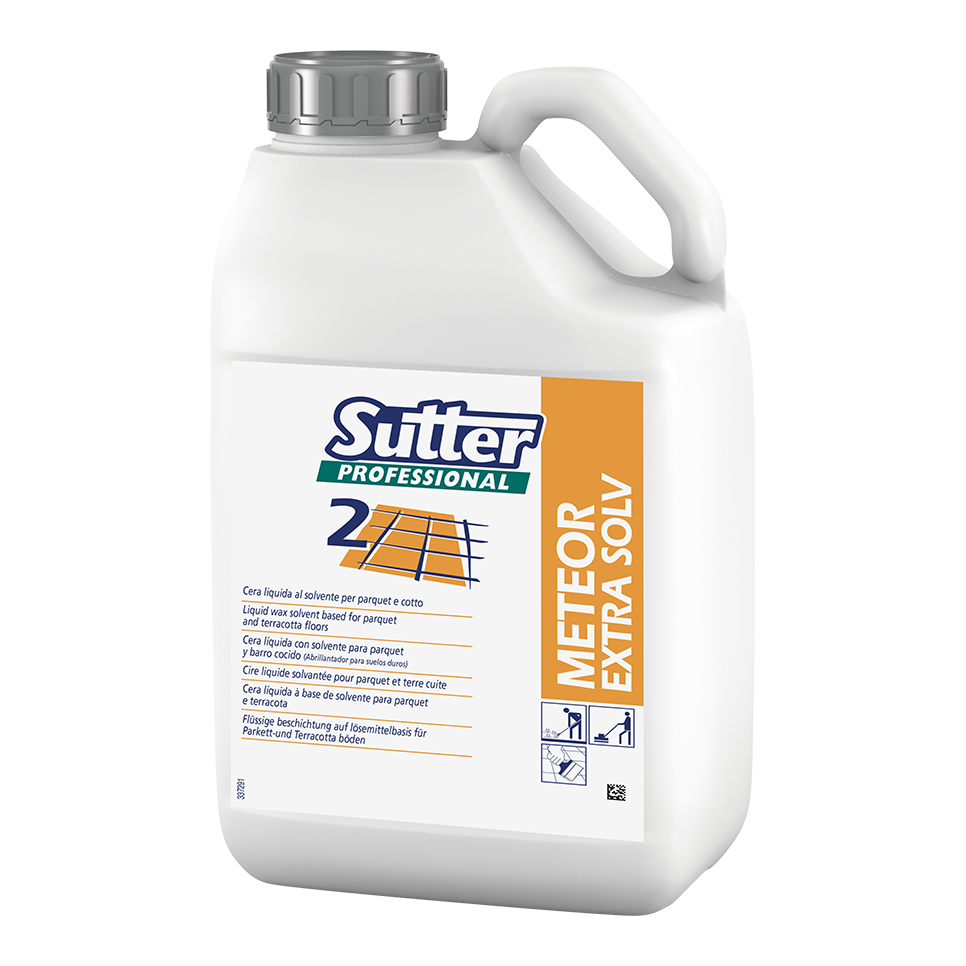 METEOR EXTRA SOLV, 5000ml: Cera líquida de base solvente para pavimentos de parquet e terracota I SUTTER