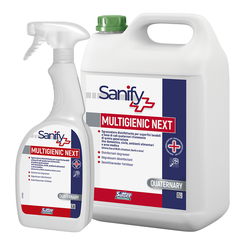 MULTIGIENIC NEXT, 5kg: Desengordurante desinfetante para a limpeza de todas as superfícies I SUTTER