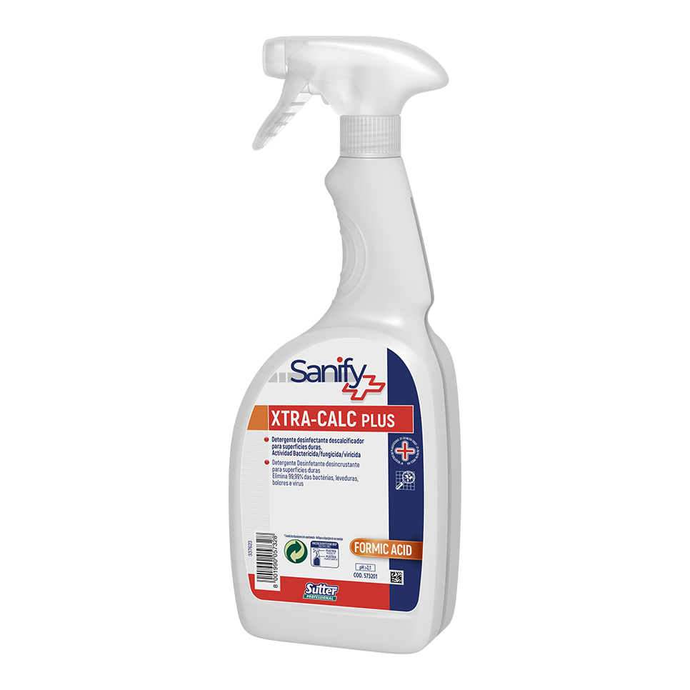 XTRA-CALC PLUS, 750ml: Detergente desincrustante desinfetante ácido I SUTTER