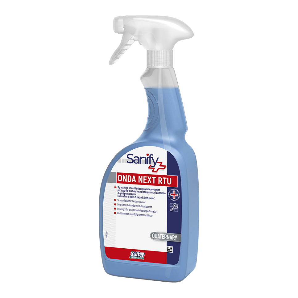 ONDA NEXT RTU, 750ml: Detergente desinfetante desodorizante perfumado para superfícies I SUTTER