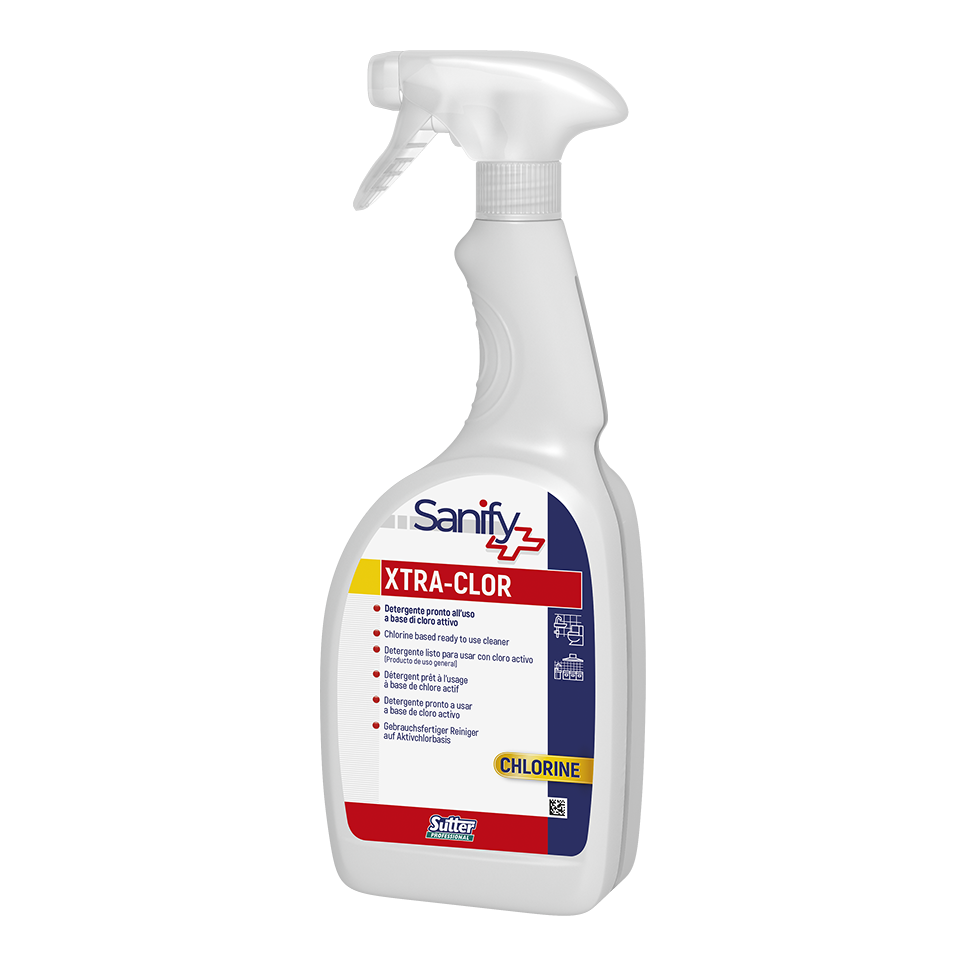 XTRA-CLOR, 750ml: Detergente higienizante pronto para usar à base de cloro activo I SUTTER