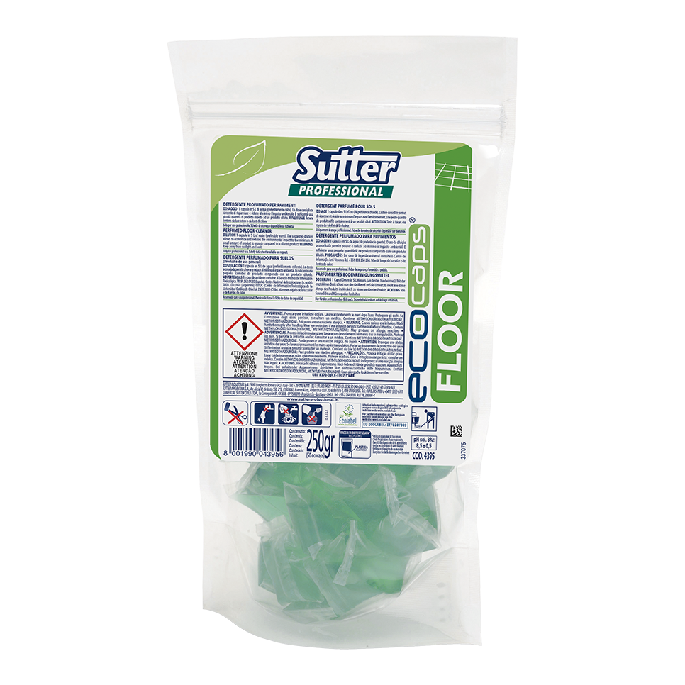 FLOOR ECOCAPS, 50 unidades: Detergente perfumado para pavimentos em sistema de cápsulas de 5 gr hidrossolúveis I SUTTER