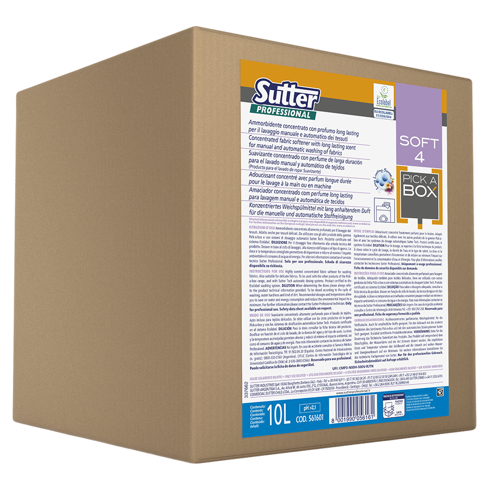 SOFT 4: Amaciador com perfume para lavagem manual e automática de tecidos | SUTTER