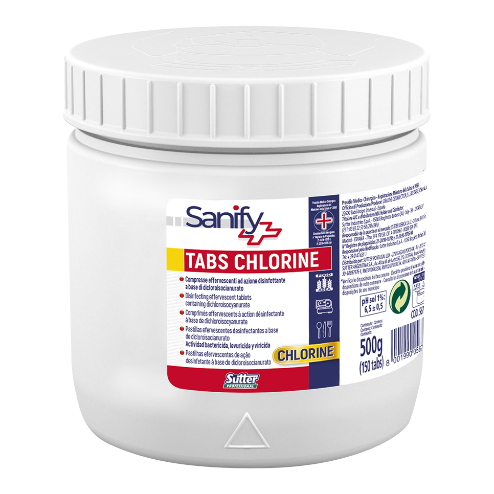 TABS CHLORINE 0,5kg: Pastilhas efervescentes de higienização à base de dicloro isocianurato | SUTTER