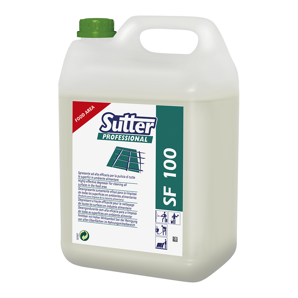 SF 100, 5kg: Desengordurante de alta eficácia para a limpeza de todas as superfícies em ambiente alimentar I SUTTER