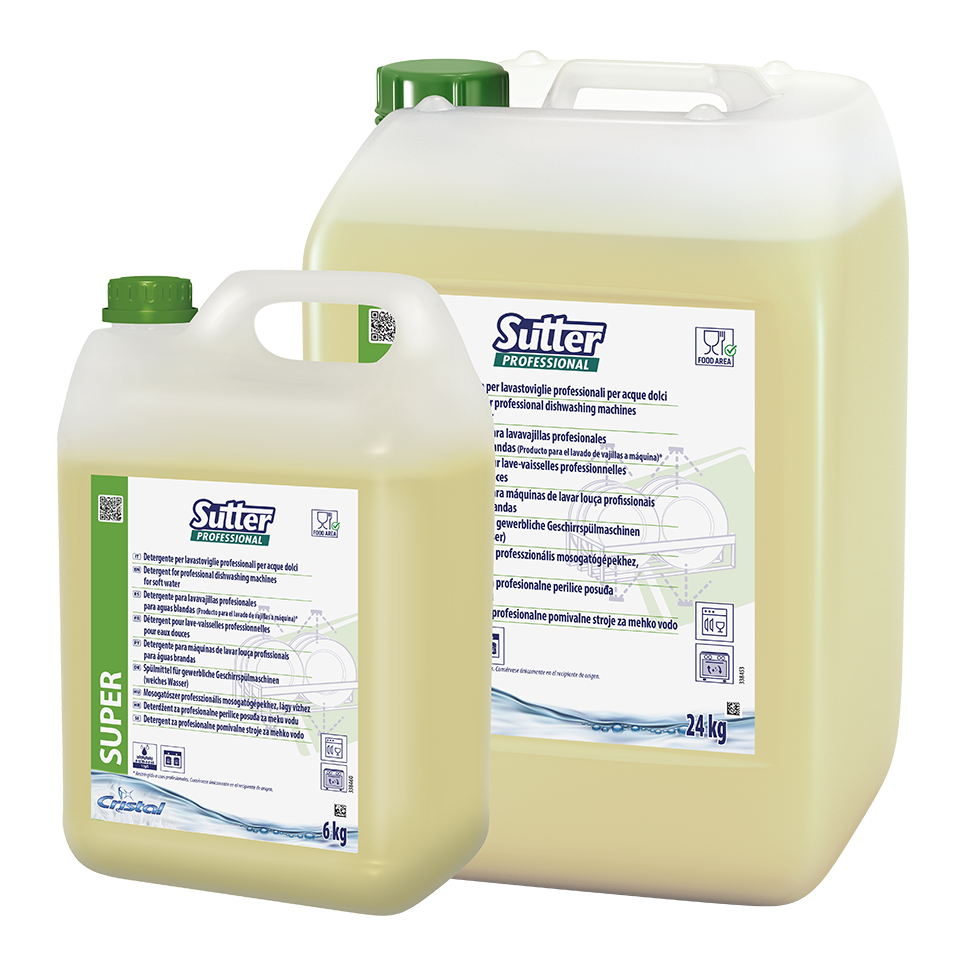 SUPER, 6kg: Detergente para máquinas de lavar louça profissionais (águas brandas) I SUTTER