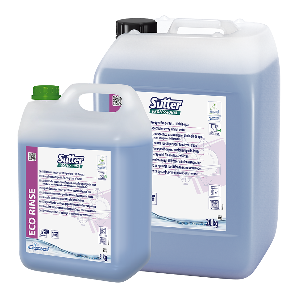 ECO RINSE, 20kg: Abrilhantador neutro específico para águas brandas I SUTTER