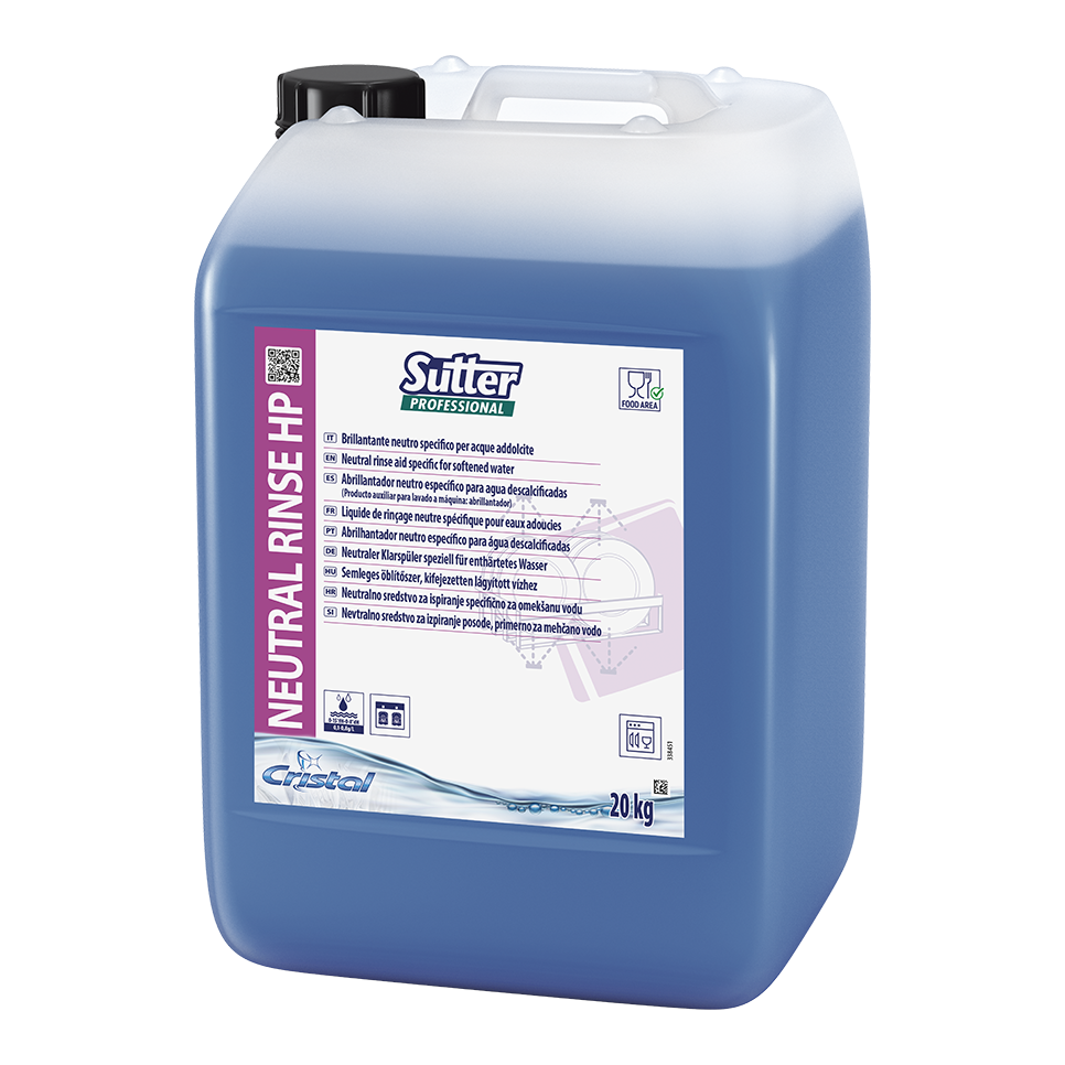NEUTRAL RINSE HP, 20kg: Abrilhantador neutro específico para águas descalcificadas I SUTTER