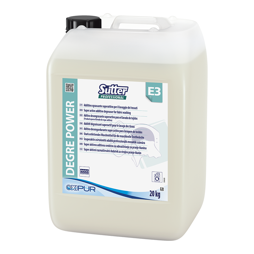 DEGRE PLUS, 20kg: Detergente com grande efeito desengordurante para lavagem automática da roupa I SUTTER (cópia)