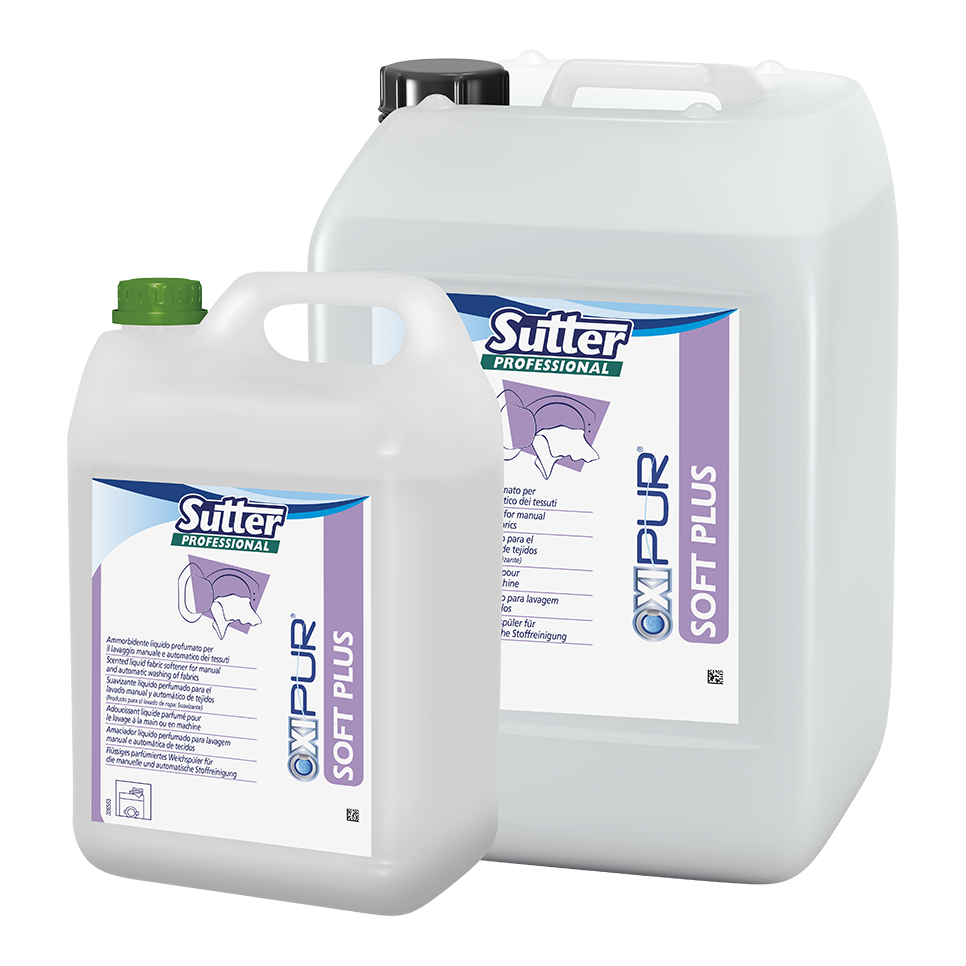 SOFT PLUS, 5kg: Amaciador Líquido perfumado para a lavagem manual e automática da roupa I SUTTER