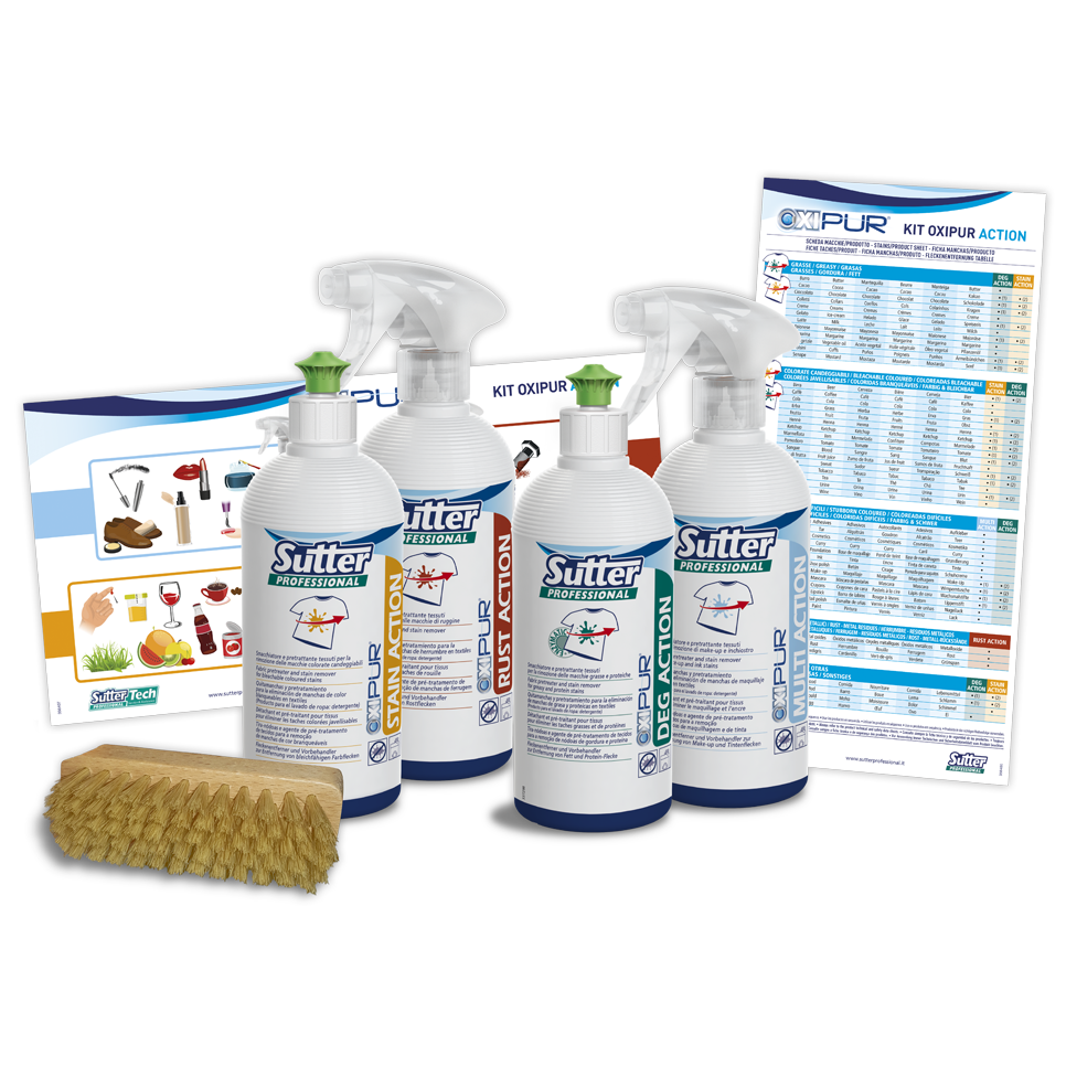 KIT OXIPUR ACTION, 500ml: Kit ACTION Oxipur con 4 tira-nódoas e agente de pré-tratamento I SUTTER