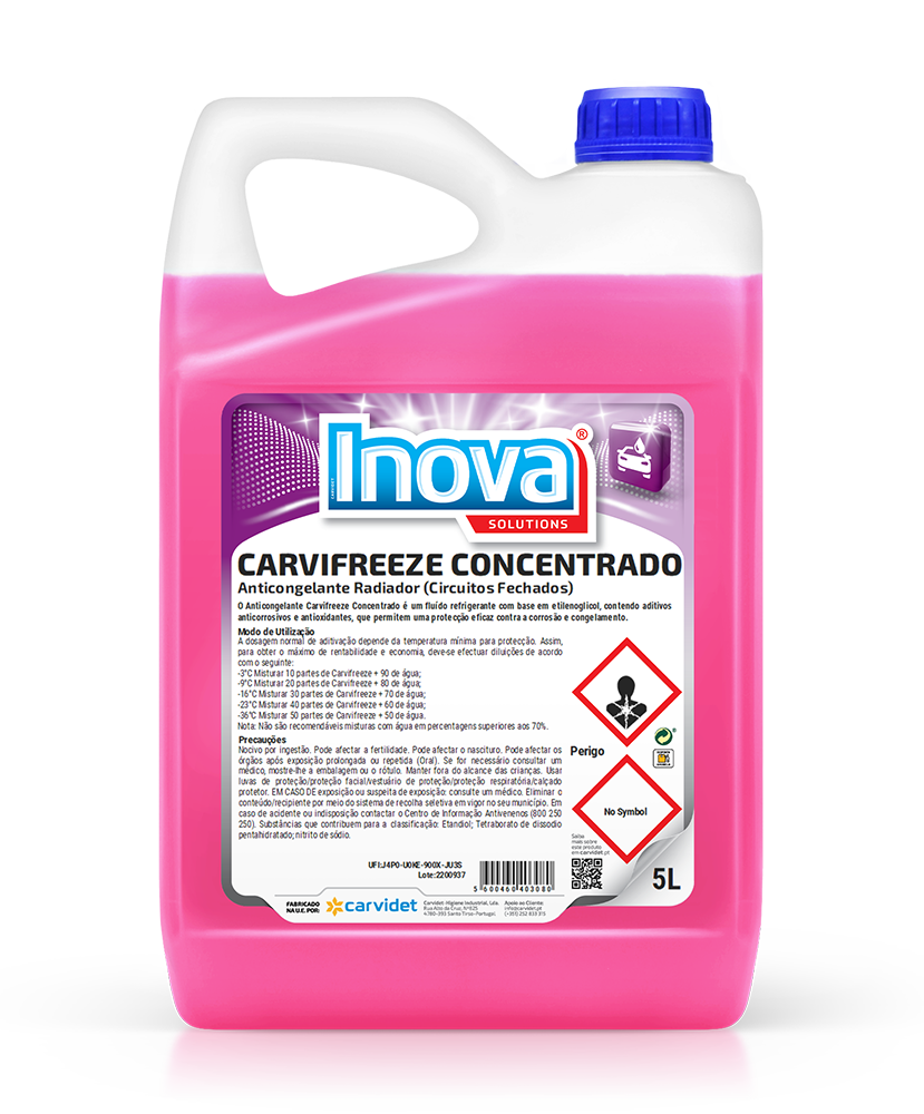 Carvifreeze Concentrado, 5 litros: Anticongelante Concentrado (rosa brilhante) | INOVA
