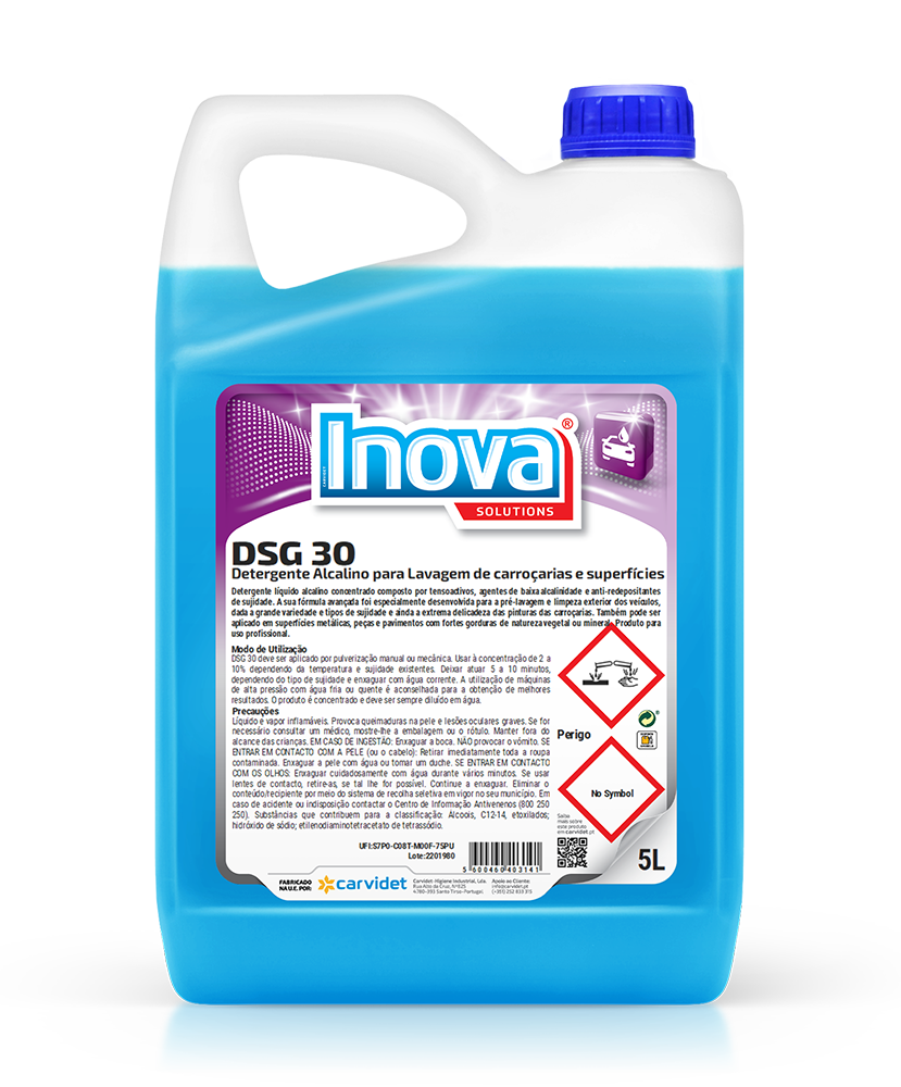DSG 30, 5 litros: Detergente Alcalino para lavagem de carroçarias | INOVA