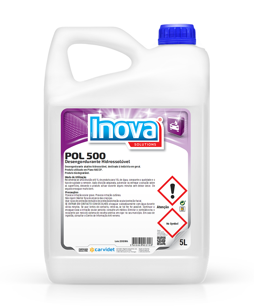 POL 500, 5 litros: Desengordurante Pavimentos e Maquinaria | INOVA