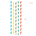 Palhinha reta de papel às riscas I 0,6x20 cm (Pack de 250 unidades)