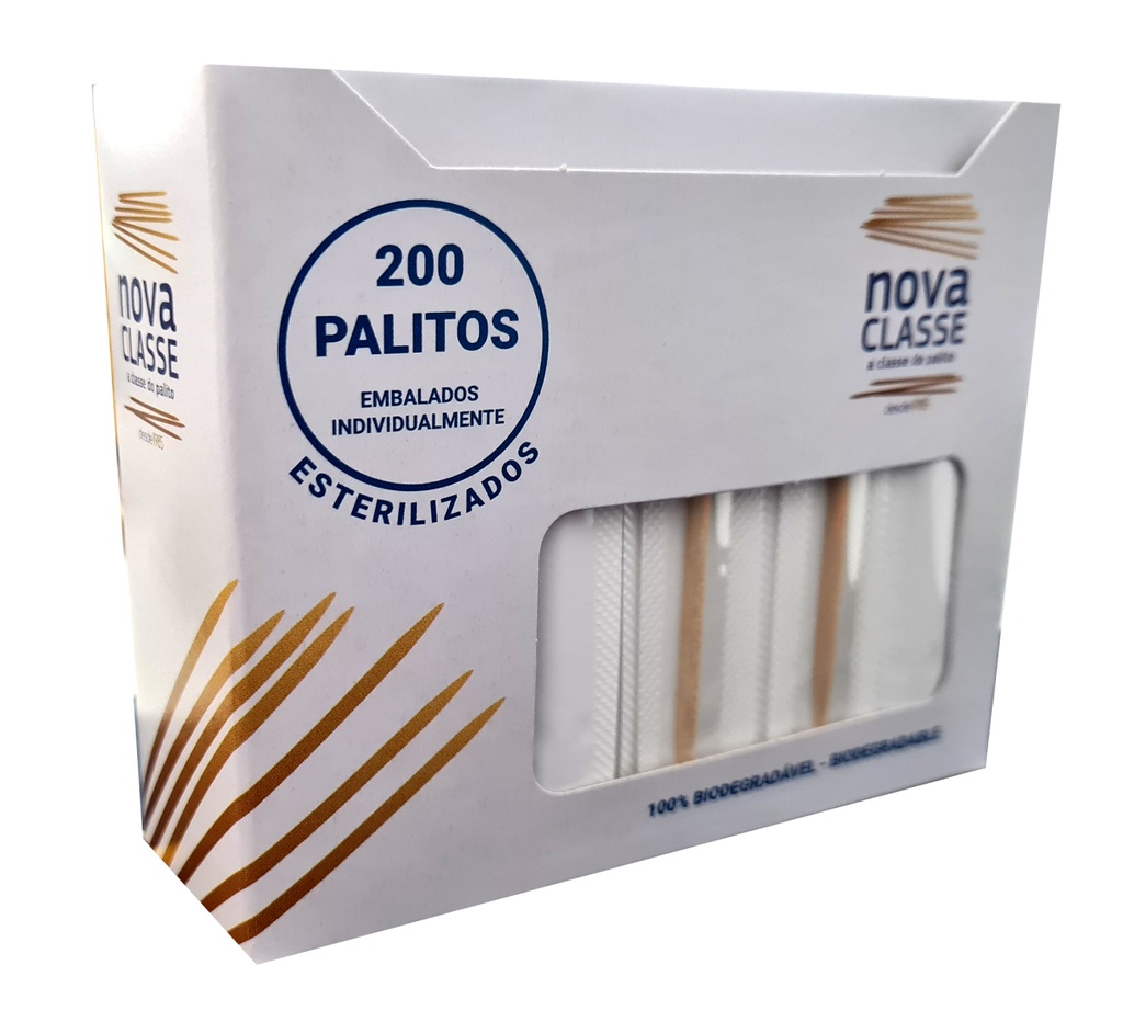 Palitos esterilizados embalados individualmente I 2 x 60mm I (Pack de 200 unidades)