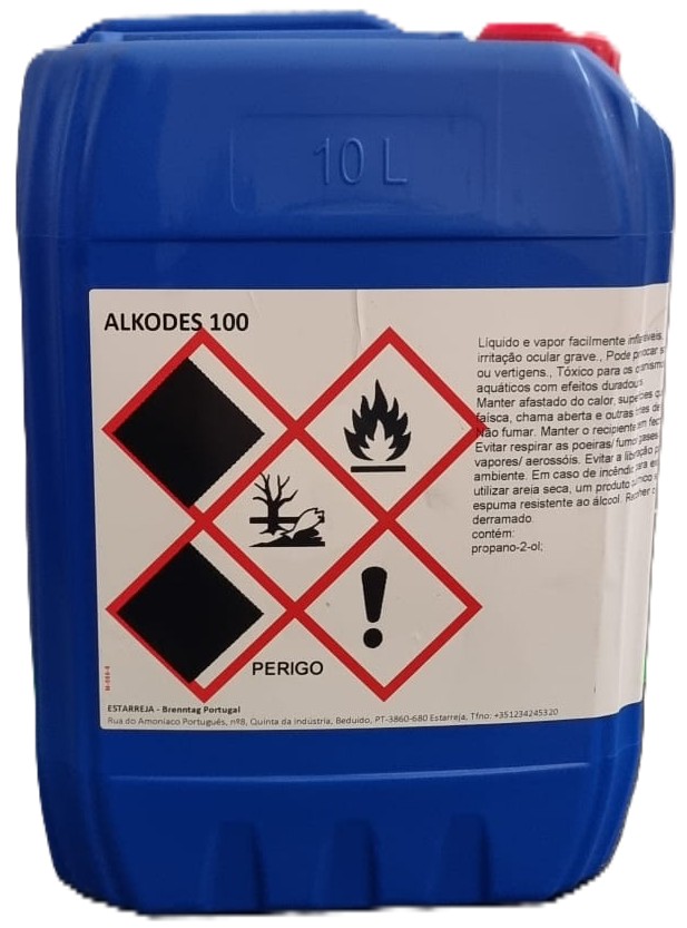 ALKODES 100, 9,5 kg: Desinfetante intermédio de superfícies, base alcoólica para utilização em desinfeções (Biocida TP2) I BRENNTAG