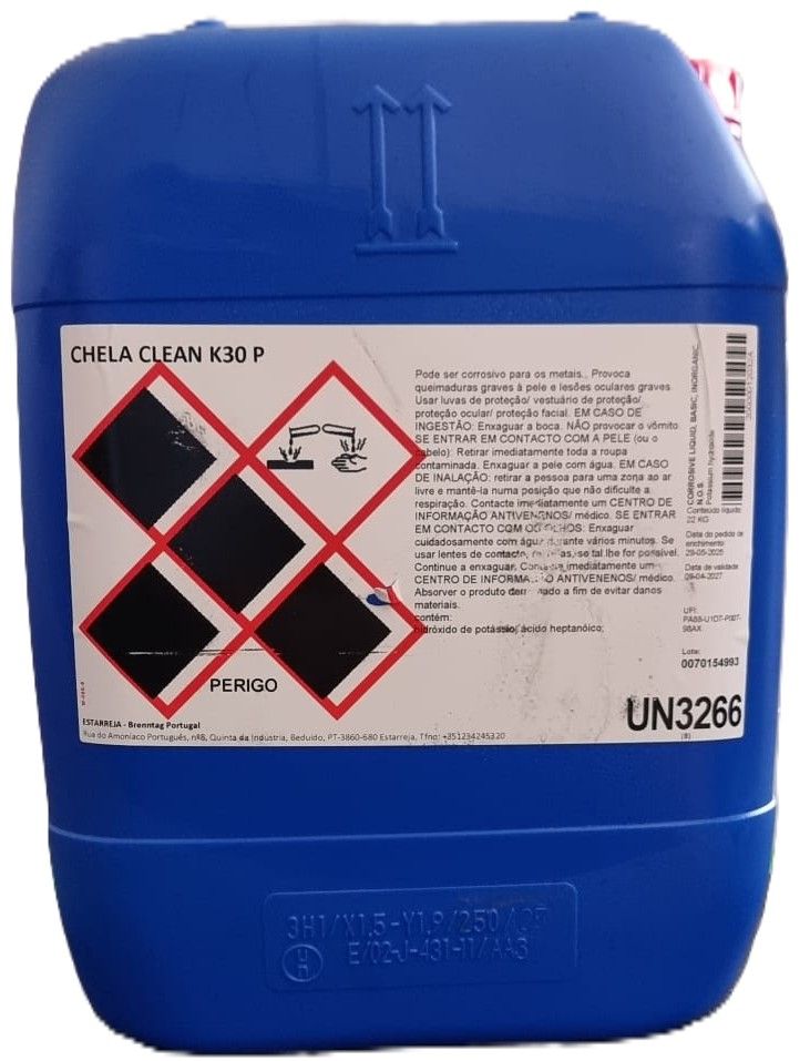 CHELA CLEAN K30 P, 22 kg: Detergente alcalino formulado para limpeza de caixas e vasilhame em sistemas fechados I BRENNTAG