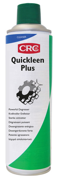 Quickleen Plus 500Ml: Mistura de solventes desengordurantes de secagem rápida e potente sem solventes clorados. Penetra e liberta a sujidade a fuligem e os contaminantes I CRC