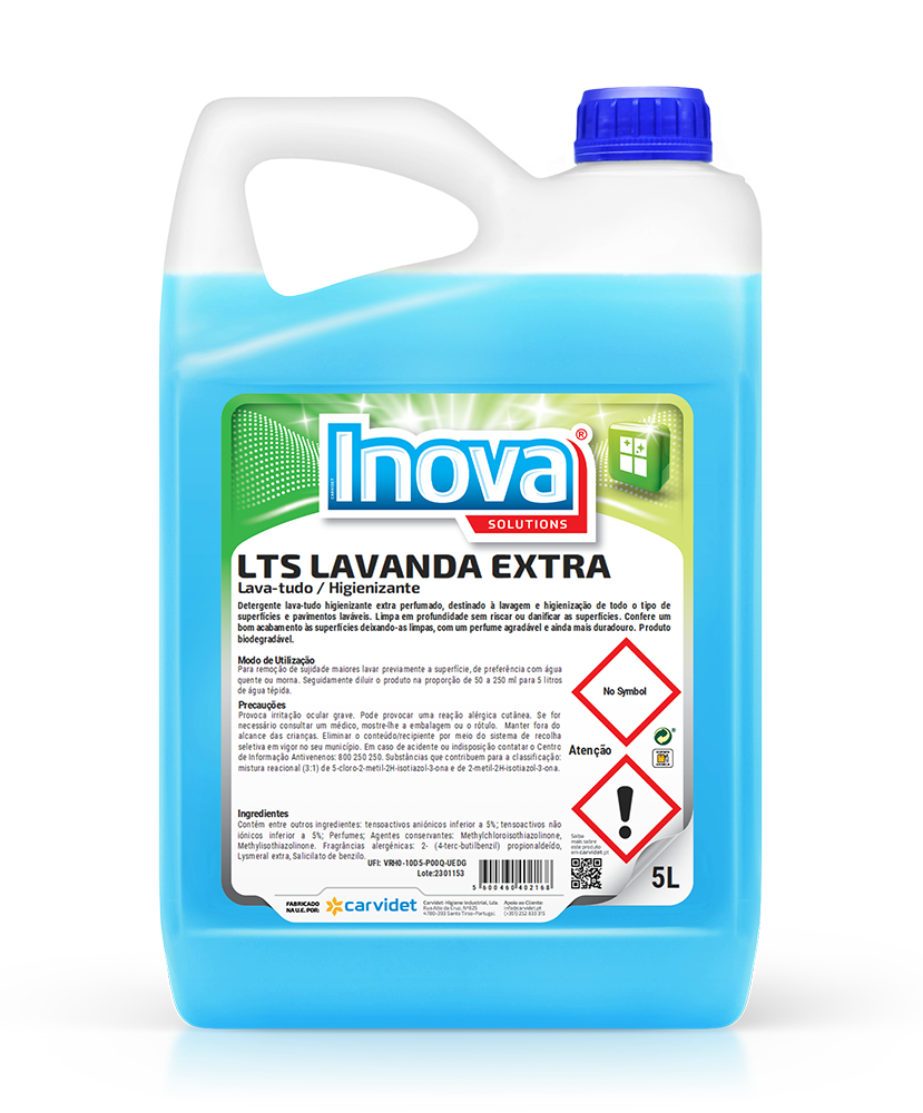 LTS LAVANDA EXTRA, 5 litros: Detergente lava tudo higienizante extra perfumado I INOVA