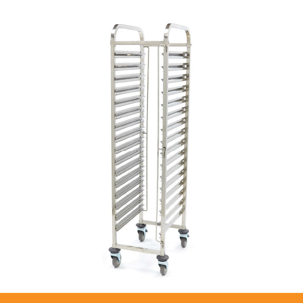 Carro de transporte de tabuleiros em inox I 18 níveis I tubo 25x25mm (cópia)