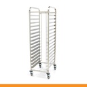 Carro de transporte de tabuleiros em inox I 16 tabuleiros 60x40