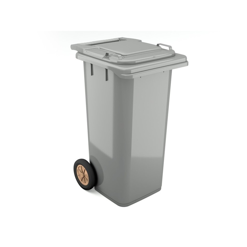 Contentor BIOLOGIC com rodas I tampa cinza e fundo cinza I 555x460x900mm I 120 litros