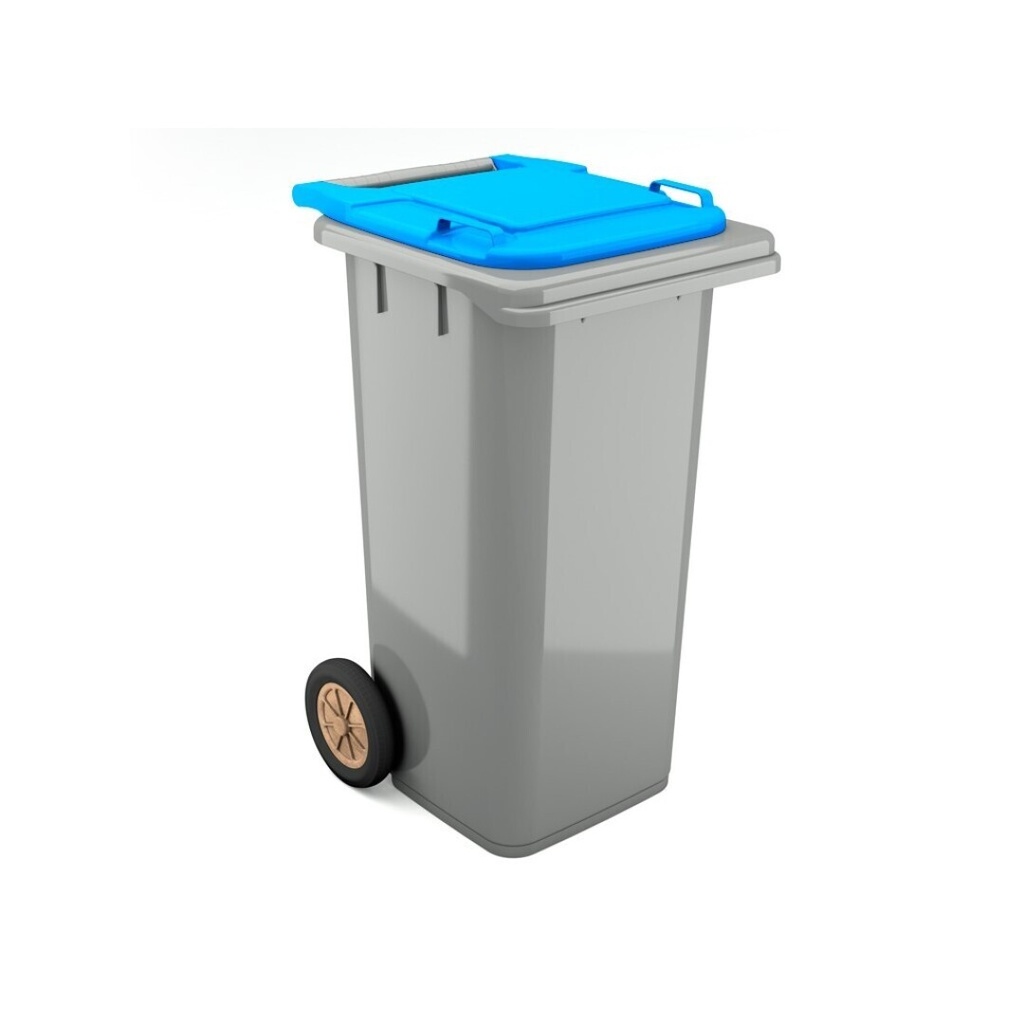 Contentor BIOLOGIC com rodas I tampa azul e fundo cinza I 555x460x900mm I 120 litros