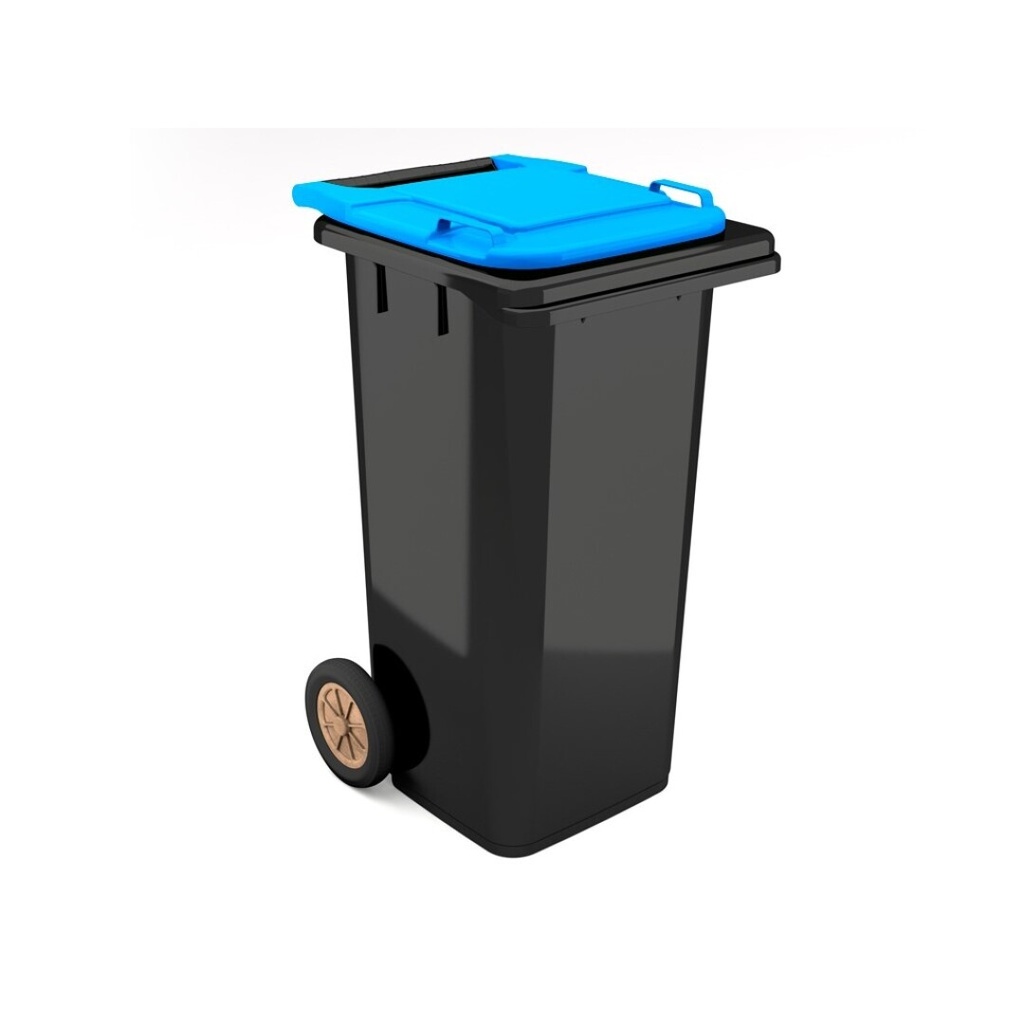 Contentor BIOLOGIC com rodas I tampa azul e fundo preto I 555x460x900mm I 120 litros