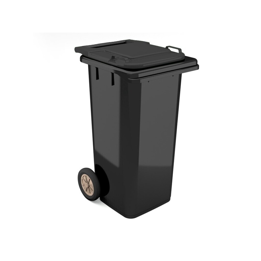 Contentor BIOLOGIC com rodas I tampa preta e fundo preto I 555x460x900mm I 120 litros