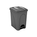 Papeleira com pedal e tampa I Cinza I 420x275x410mm I 25 litros