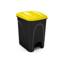Balde do lixo com pedal e tampa I tampa amarela e fundo preto I 420x275x410mm I 25 litros