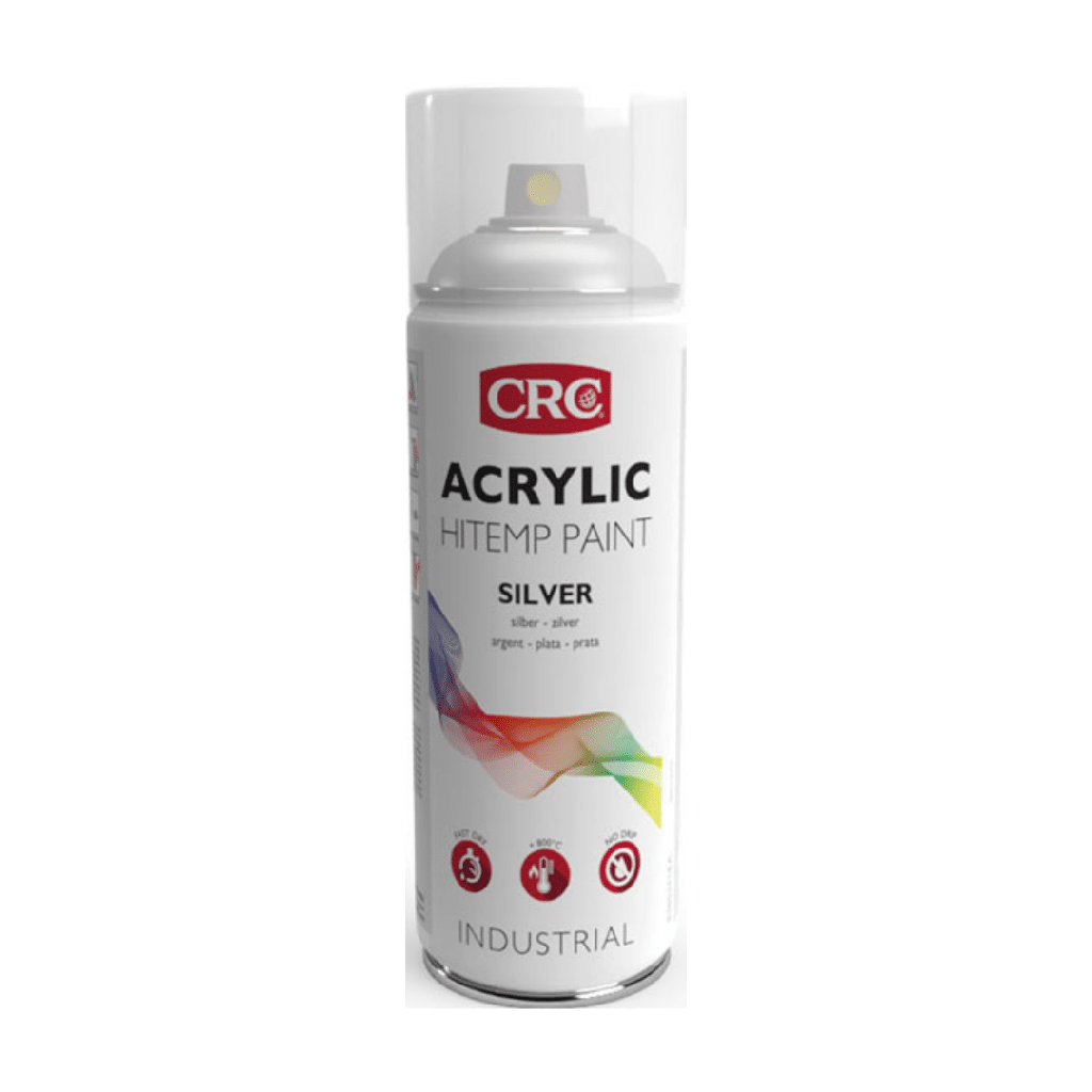 Acrylic Hitemp Paint prata, 400ml: Protege o metal de altas temperaturas até 800º I CRC