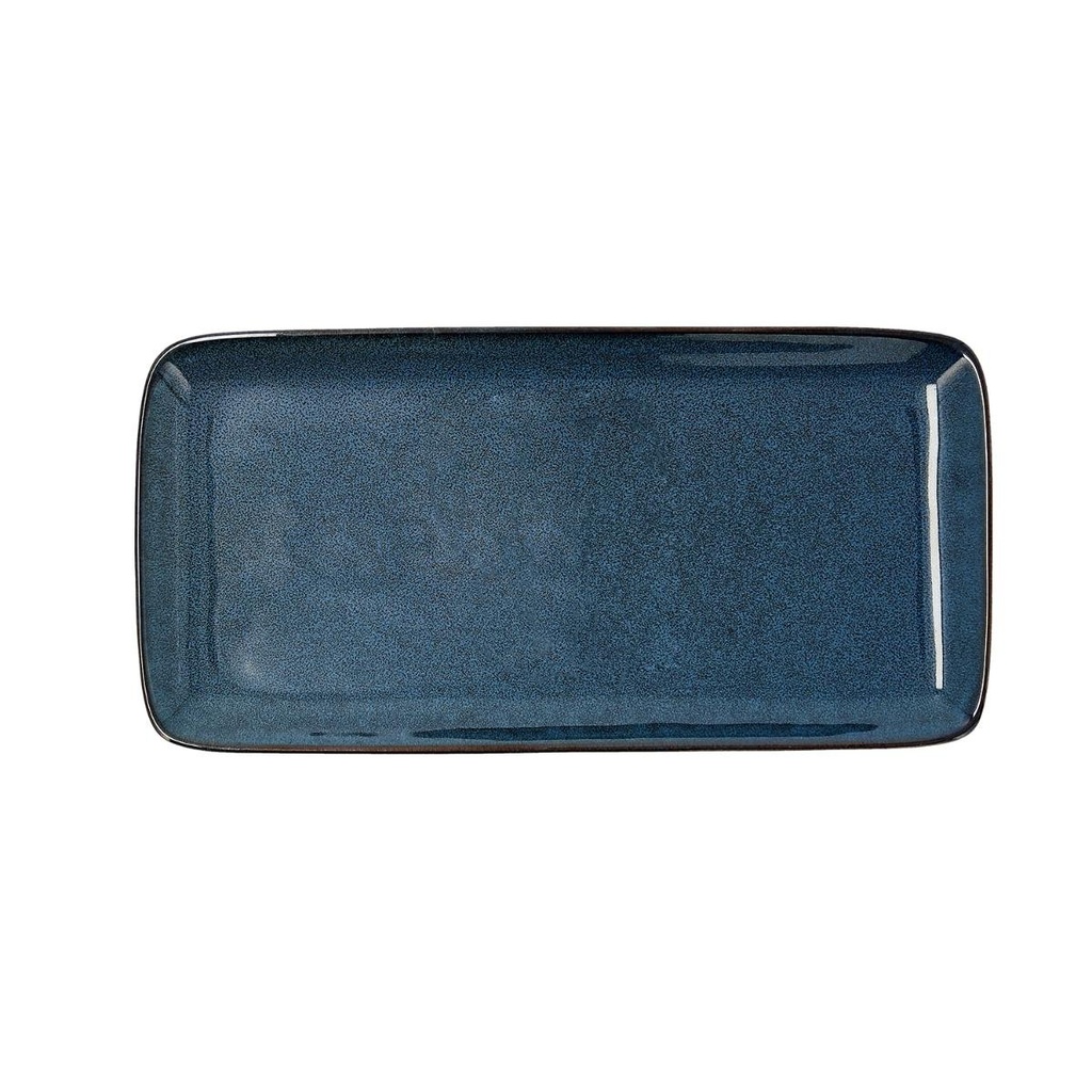 Travessa em cerâmica GRÉS Azul , 28x14 cm I Linha IKONIC I Caixa de 4 unidades I BIDASOA