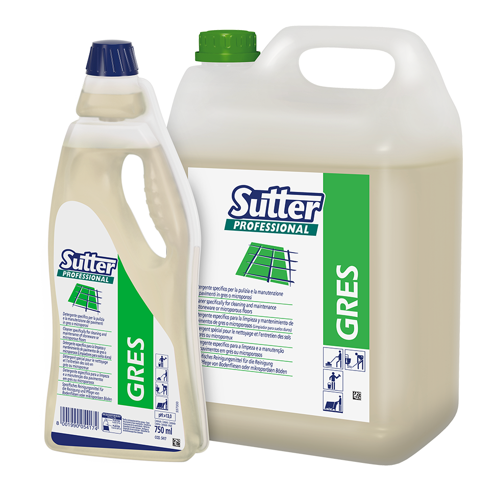 GRES, 750ml: Detergente específico para pavimentos em grés ou microporosos I SUTTER