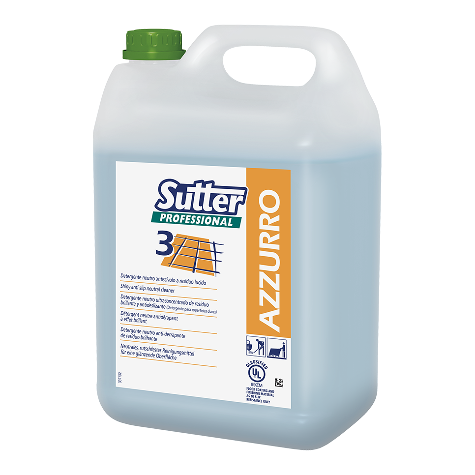 AZZURRO, 5kg: Detergente neutro antiderrapante com resíduo auto brilhante. Registado UL I SUTTER