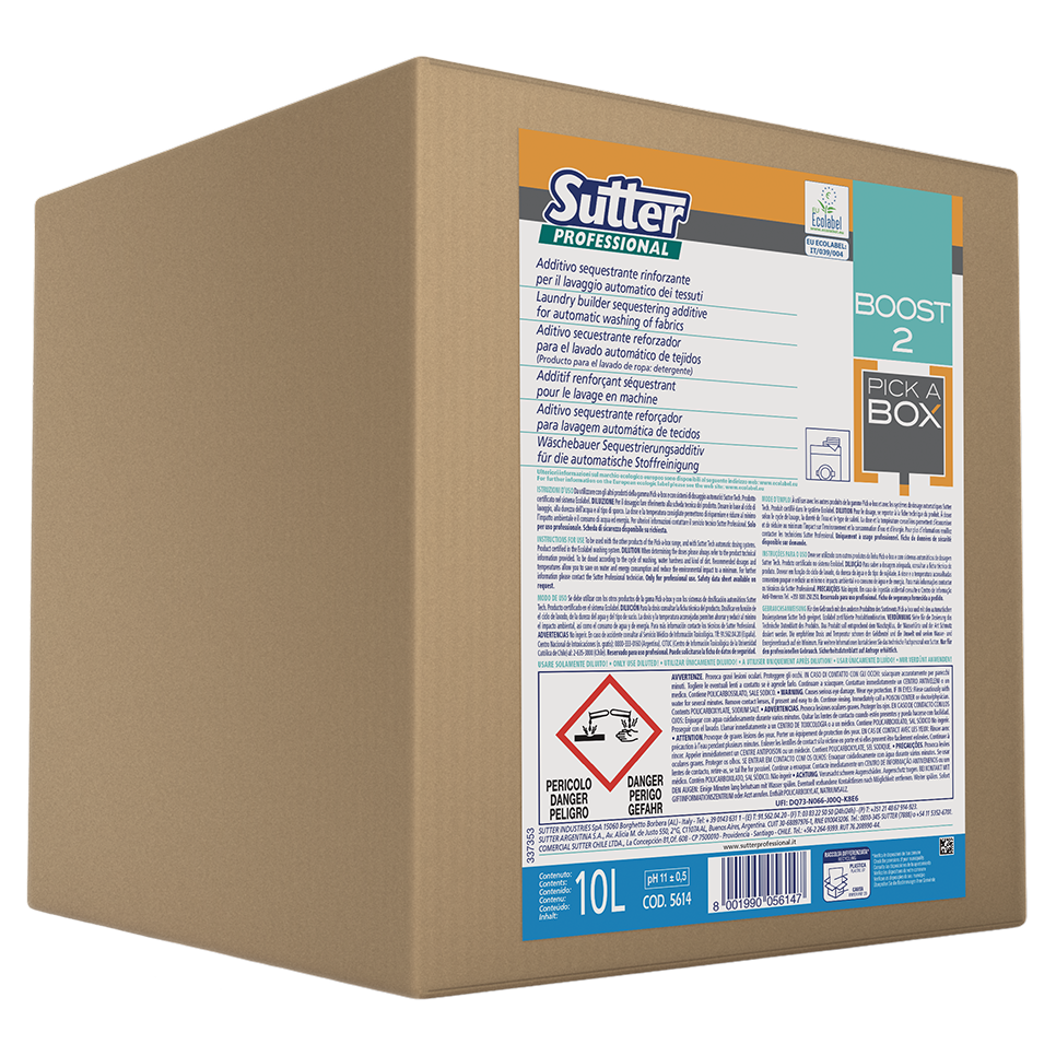 BOOST 2: Detergente reforzador para lavagem automática de tecidos | SUTTER