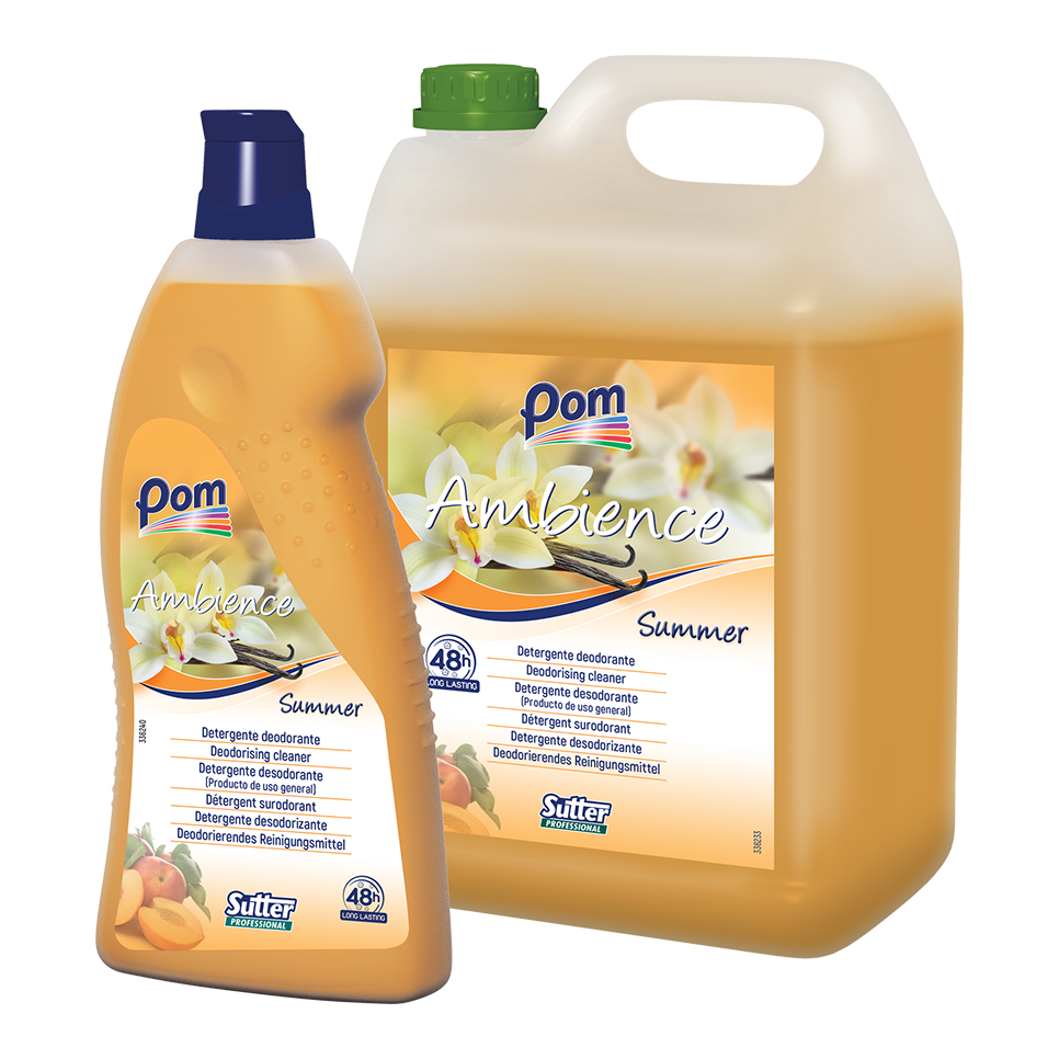 AMBIENCE SUMMER 1000ml: Detergente desodorizante para todas as superfícies laváveis. Fragrância doce | SUTTER