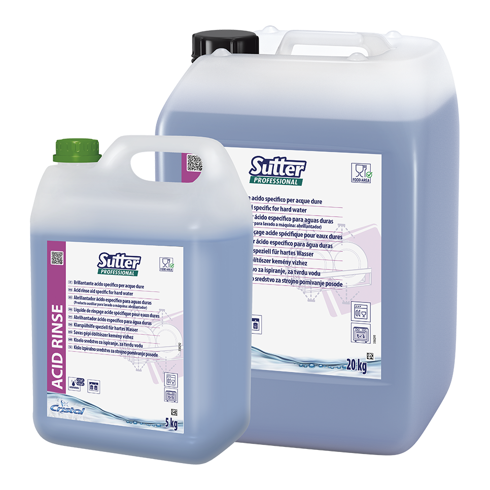 ACID RINSE, 20kg: Abrillantador ácido específico para aguas duras I SUTTER